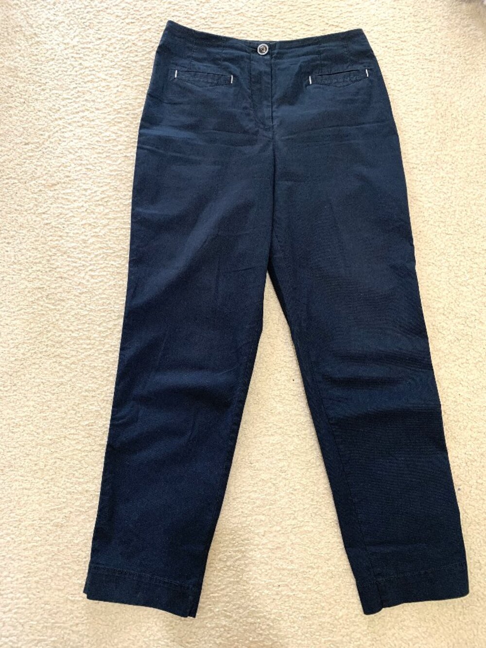 Anthropologie Maeve Women Pants Khakis Dark Navy Straight Leg Cotton Size 6
